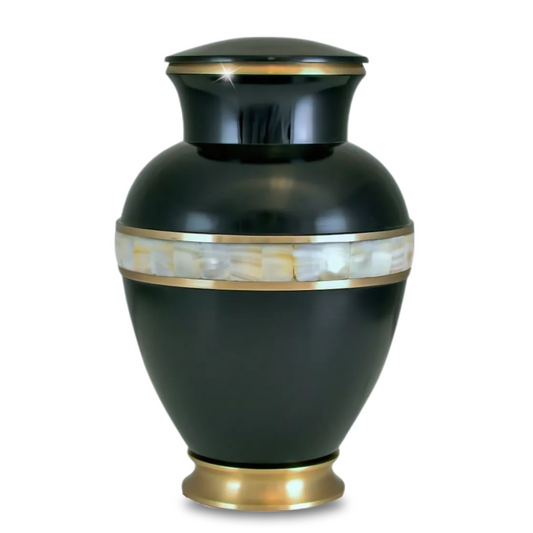 Black Mother of Pearl Urn