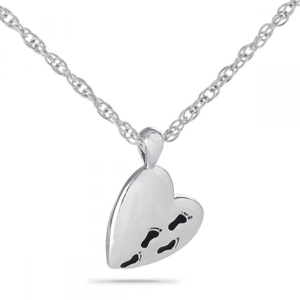 Footprints Prayer Silver Pendant