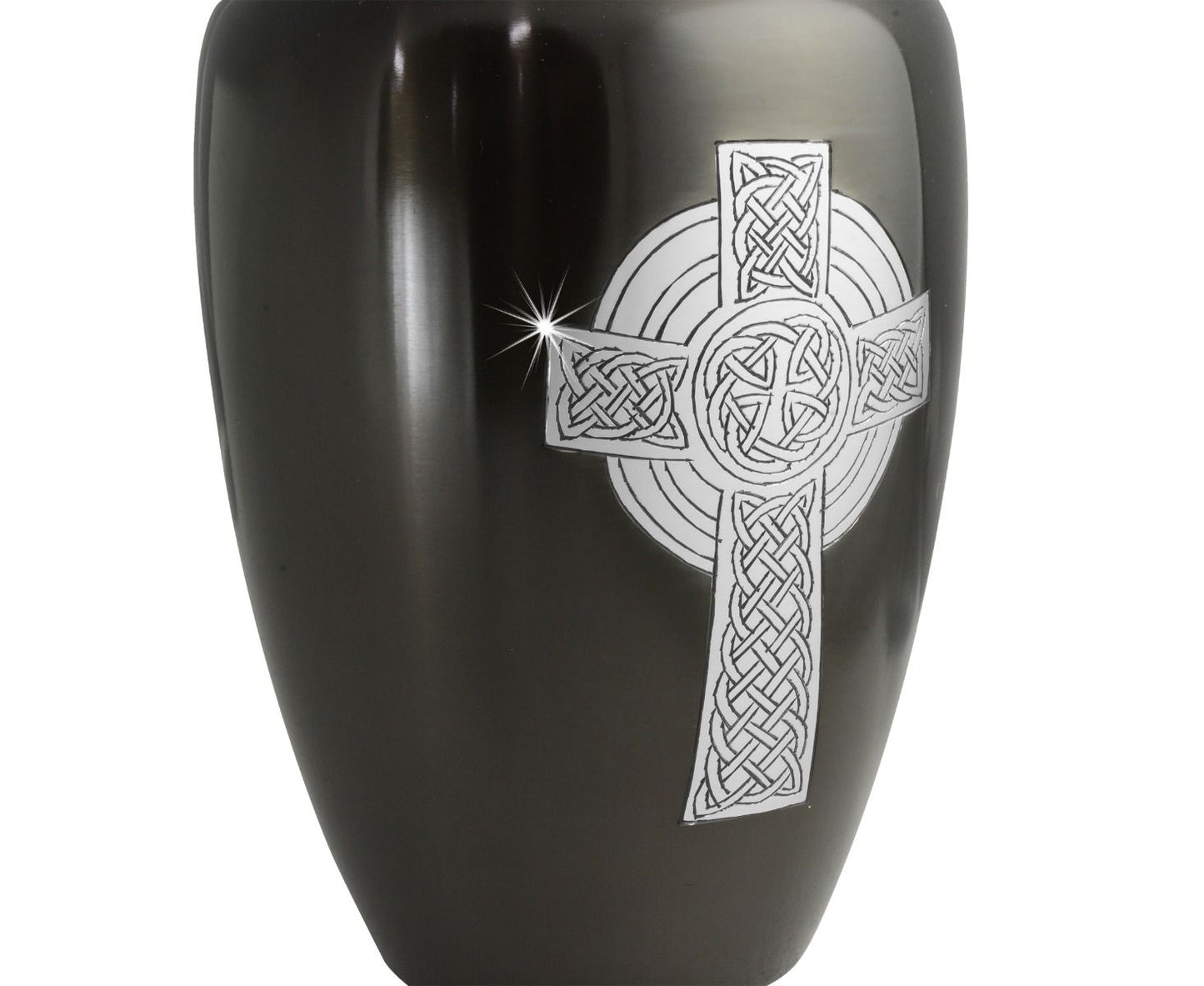 Timeless Celtic Cross Brass Urn